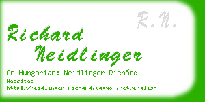 richard neidlinger business card